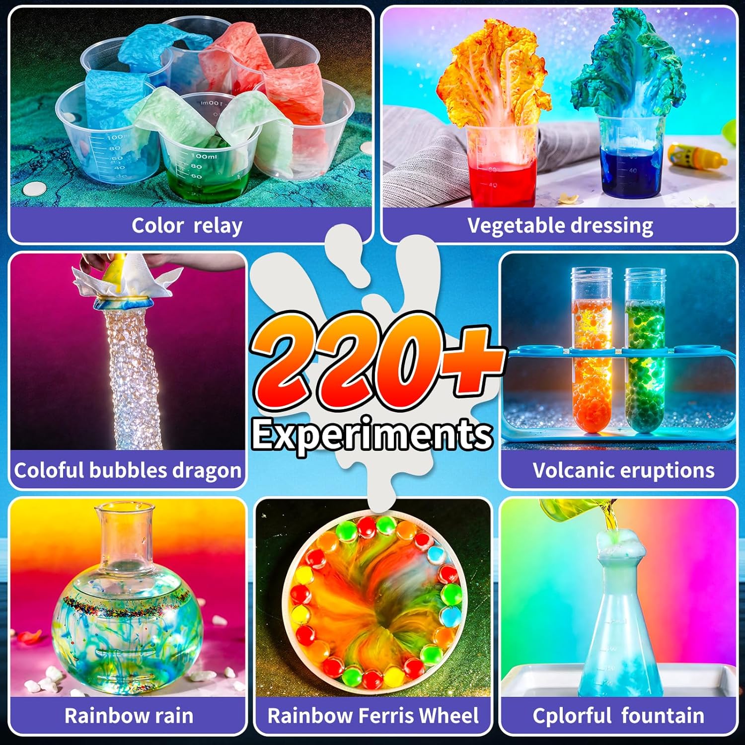 Science Kit with 220+ Science Lab Experiments, DIY STEM Educational Learning Scientific Tools for 3 4 5 6 7 8 9 10 11