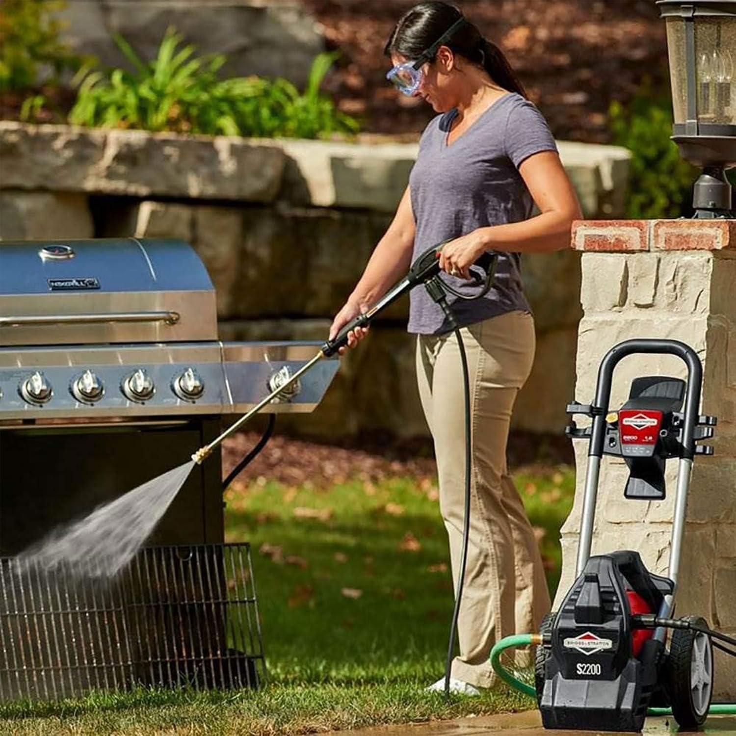 2200 Max PSI/1.2 Max GPM Electric Pressure Washer with 25 ft. Hose, 4 Spray Nozzles, Instant Start/Stop System and 9