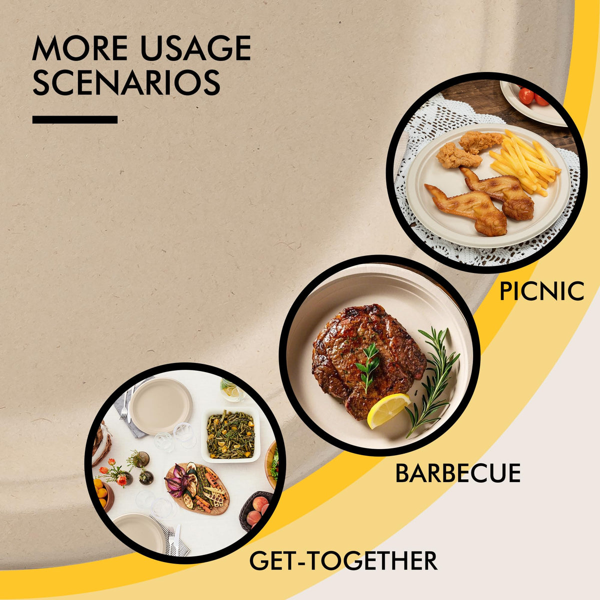 Compostable Paper Plates 9 Inch [125 Pack]