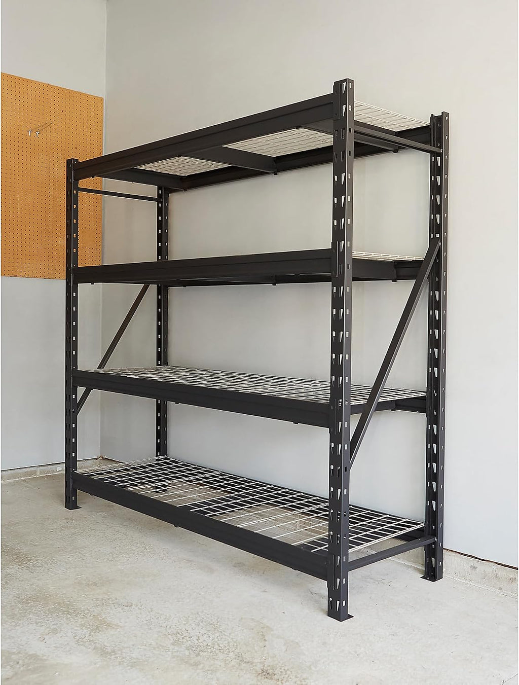 4-Tier Industrial Steel Shelving Unit, 8,000-Pound Load Capacity, Garage Storage Rack, 77" W x 24" D x 72" H |
