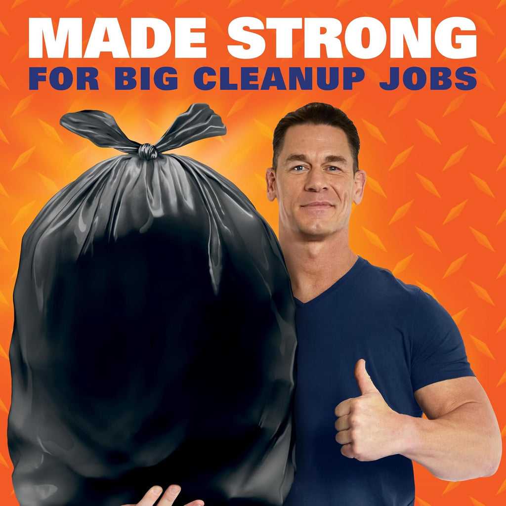 Easyflaps Multipurpose 30 Gallon Large Trash Bags, Black, 40ct | 30G Black Garage Trash Bags, Simple Flap Tie