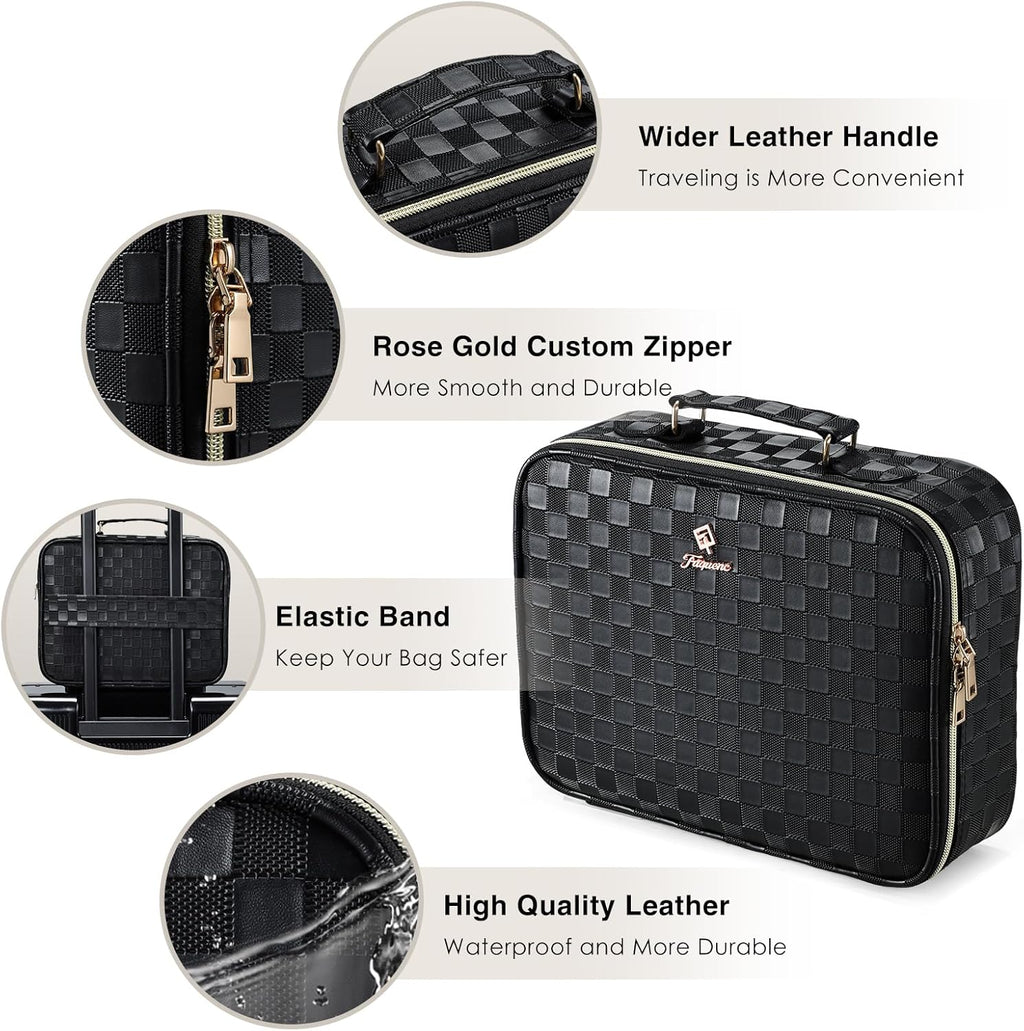Makeup Bag with LED Lighted Mirror 12.2 IN Travel Makeup Bag Adjustable Brightness in 3 Colors Cosmetic Organizer