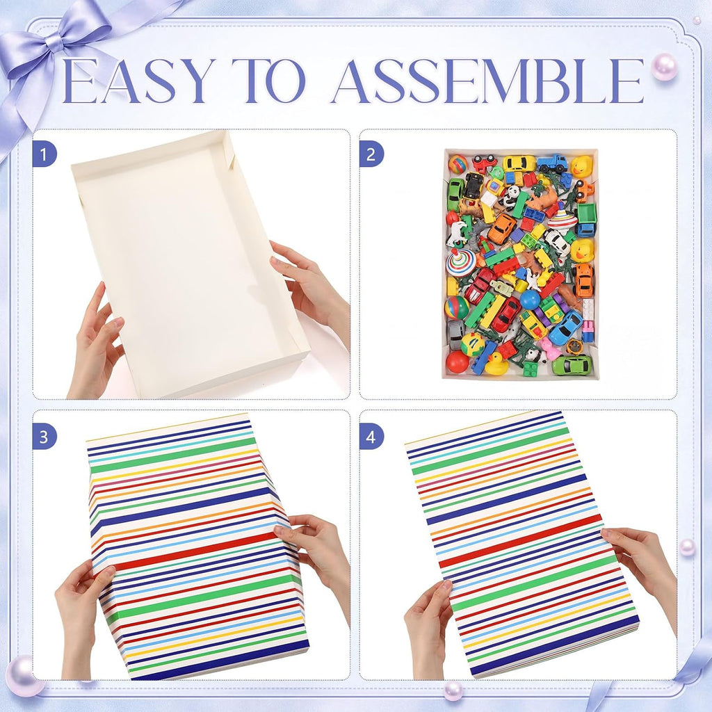 6 Pcs Large Shirt Gift Boxes with Lids Birthday Clothing Wrap