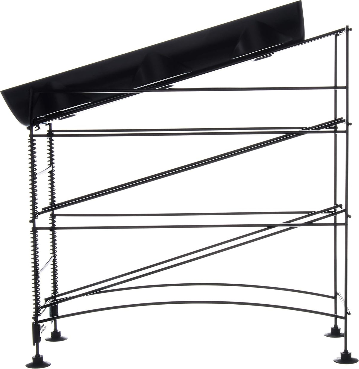 4-Tier Three-Cup Dispenser Rack, 8-44 oz, Adjustable Coils