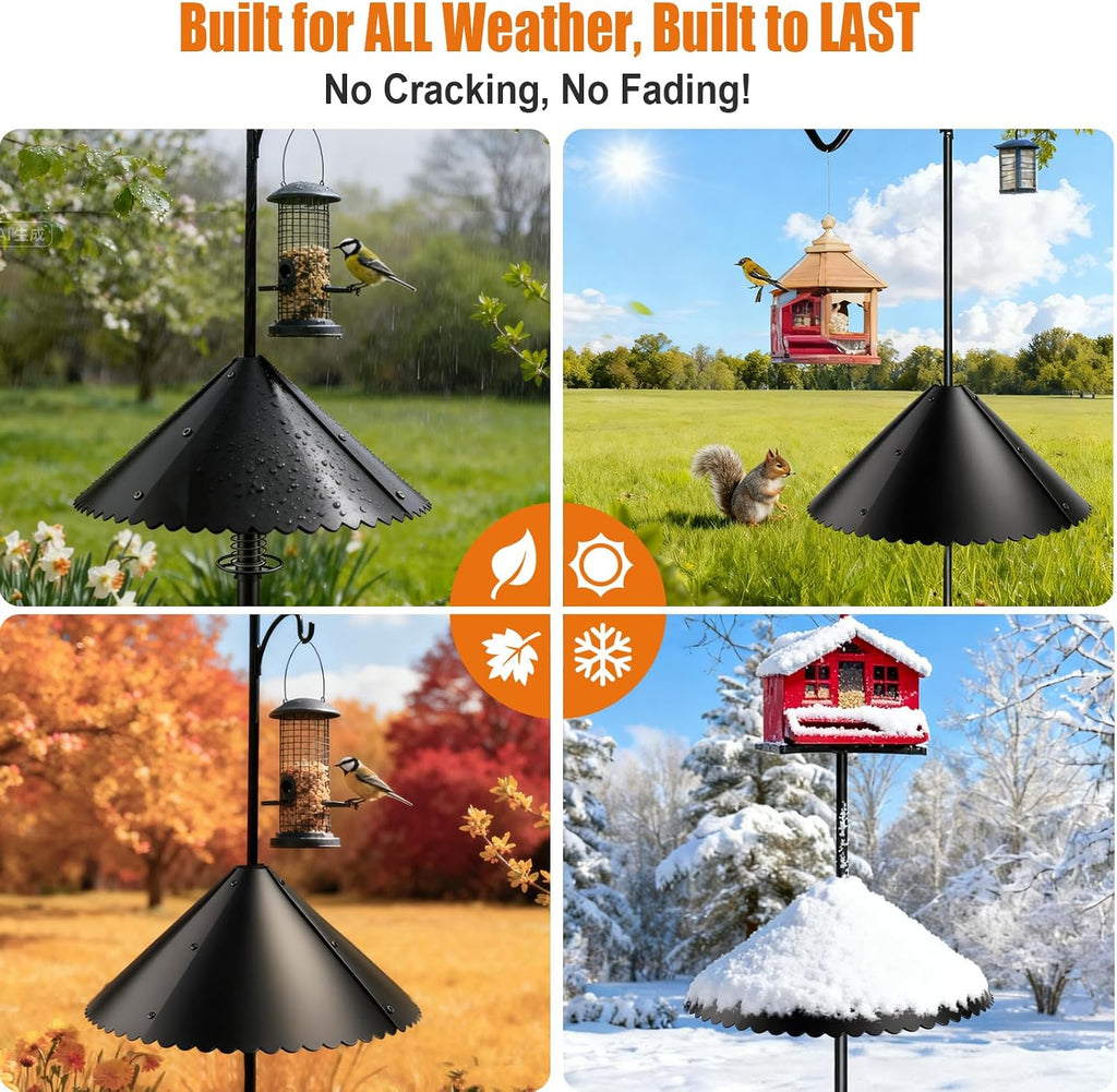 Upgrade Metal Squirrel Baffle for Bird Feeder Round Pole, for 0.5-1.2" Pole