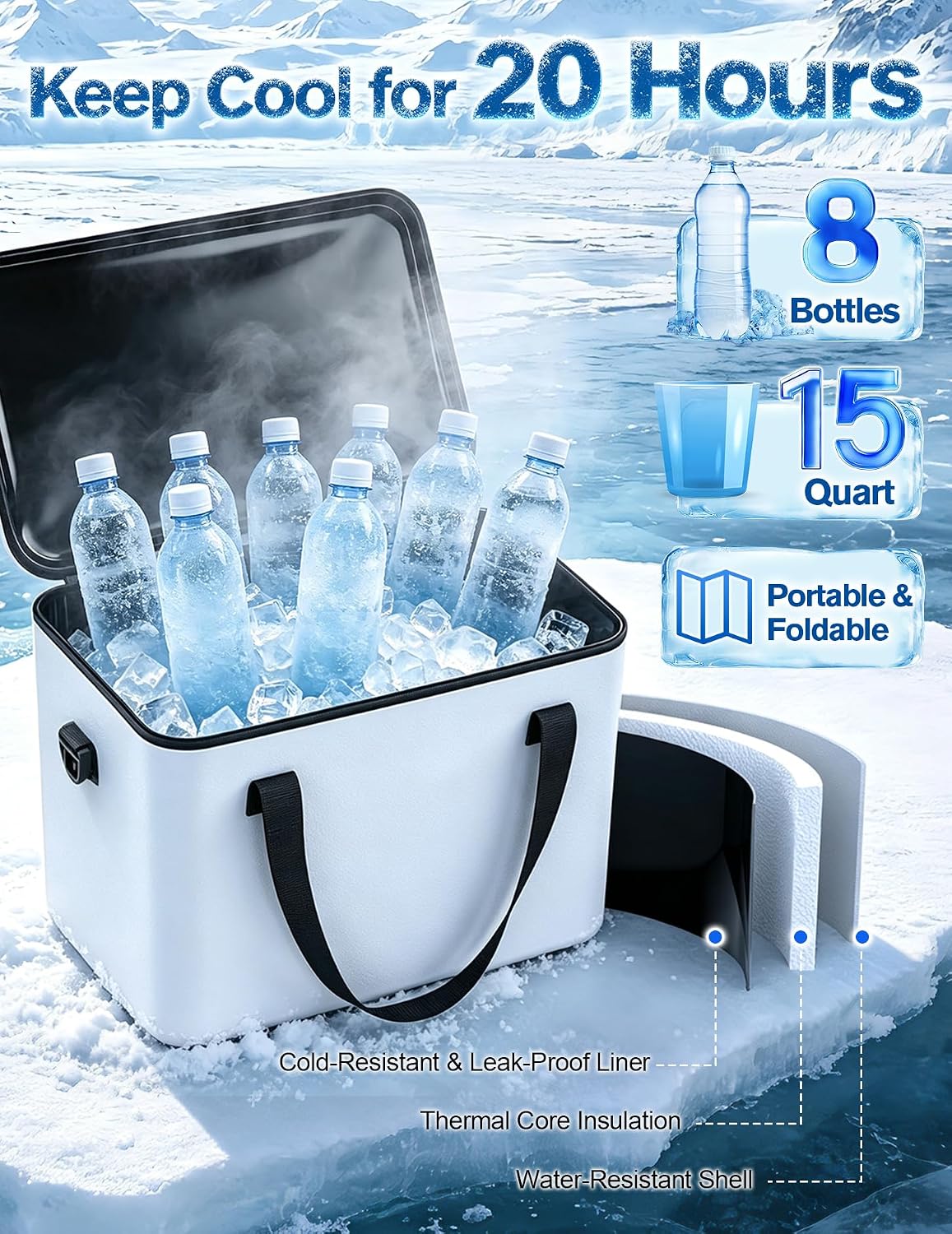 Ice Machine for Knee After Surgery, 20H Cold & No Assembly Needed White
