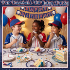 50 Pcs Baseball Plates and Napkins, Disposable Baseball Party Supplies