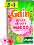 Laundry Dryer Sheets, Fabric Softener Anti Static Sheets, Happy Hibiscus Scent, 240 Count