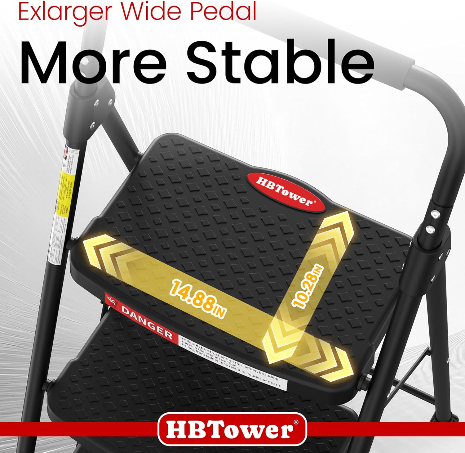 4 Step Ladder, Step Stool Foldable with Wide Anti-Slip Pedal, Sturdy Steel Ladders for Home Adults Kitchen