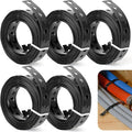 5 Rolls Black Metal Strapping with Holes, 3/4 Inch X 10 Feet 24 Gauge Galvanized Pipe Hanger Strap, Flexible Trimming