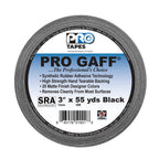 Tapes Pro Gaff Premium Matte Cloth Gaffer's Tape with Rubber Adhesive, 11 mils Thick, 55 yds Length, 3" Width, Black