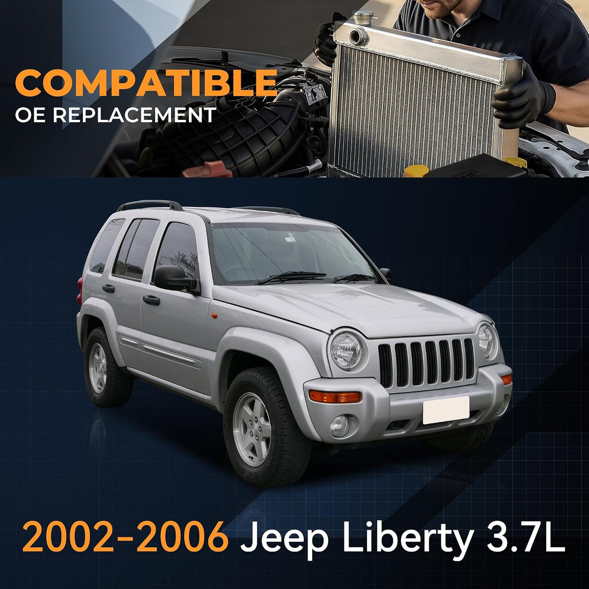 Auto Dynasty 2481 Radiator for 2002-2006 Jeep Liberty 3.7L