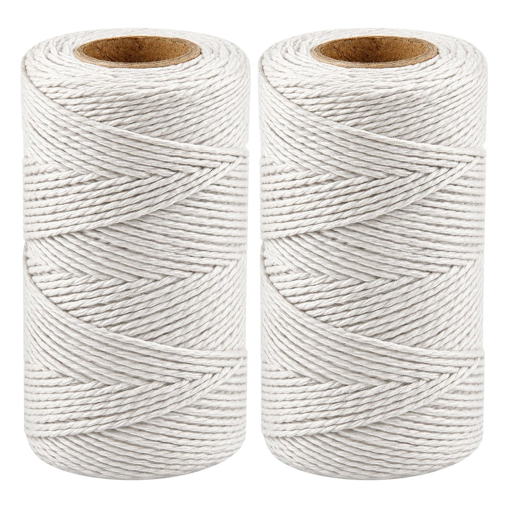 2PCS 328Ft 2MM Natural Cotton Twine String for Kitchen & Crafts
