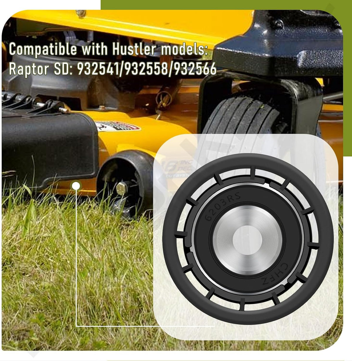 604491 Flat Idler Pulley 3/8" x 2" for Hustler Raptor Big Dog ALPHA604491