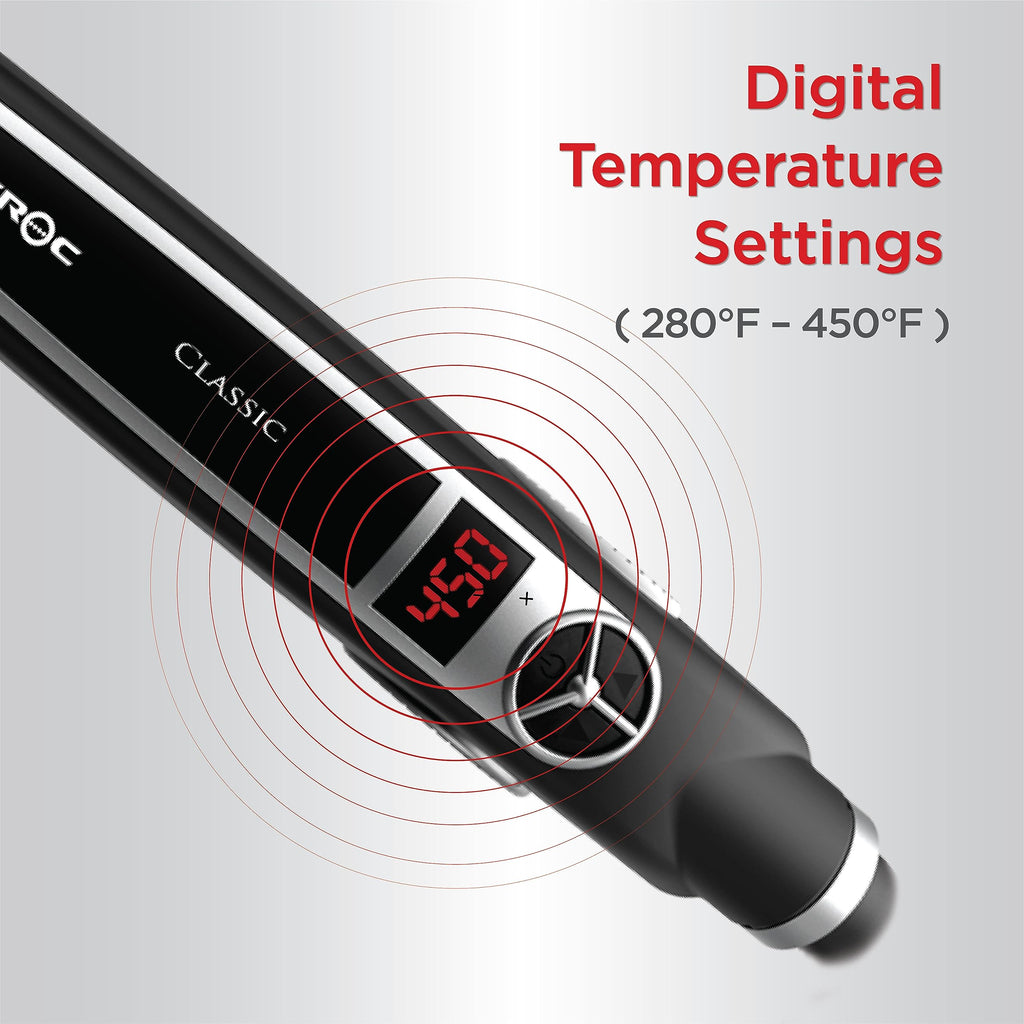 Classic Silver Titanium Flat Iron Hair Straightener, 1.5 Inch