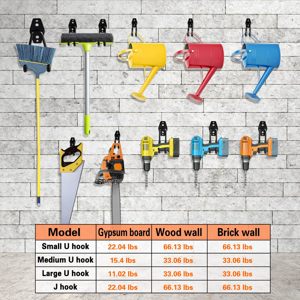 12 Pack Garage Hooks Heavy Duty, Wall Mount Ladder Hooks