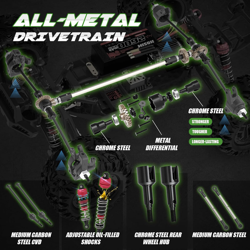 1/10 Fast Brushless RC Cars for Adults & Boys 68+ KM/H | Two 2600mAh Lipo Total, 2847 3100KV Brushless Motor & 45A