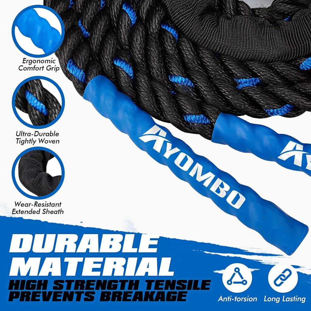 Jump Rope, Weighted Jump Rope for Fitness, Boxing Equipment Jump Ropes for Men Women, Battle Skipping Ropes for