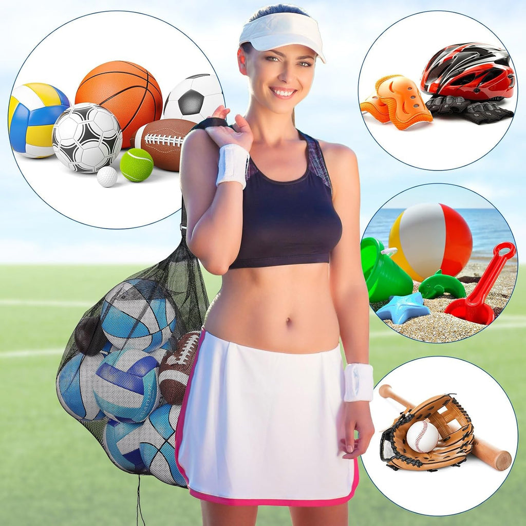 Extra Large Sports Ball Bag 30 x 40 Inches Mesh Soccer Basketball Bags Large Mesh Pouch with Adjustable Shoulder