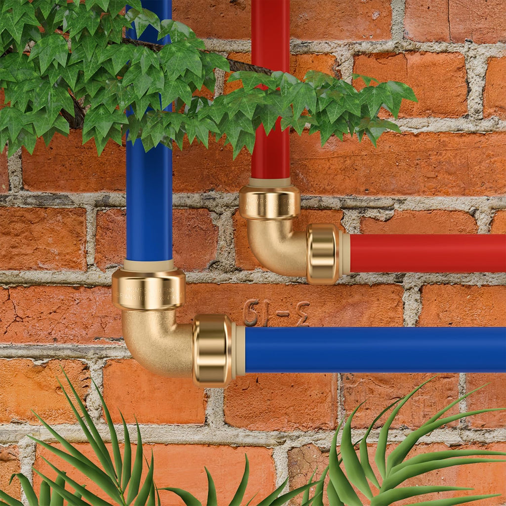 Pex Fitting 1/2" Pex Elbow PushFit Elbow 90 Degree Push-to-Connect Plumbing Fitting for Copper, CPVC (12Pcs 1/2")