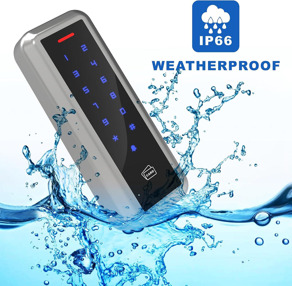 Metal RFID Door Access Control Keypad with Wiegand 26 bit Output | Touch Keypad Waterproof for Rental Home Office