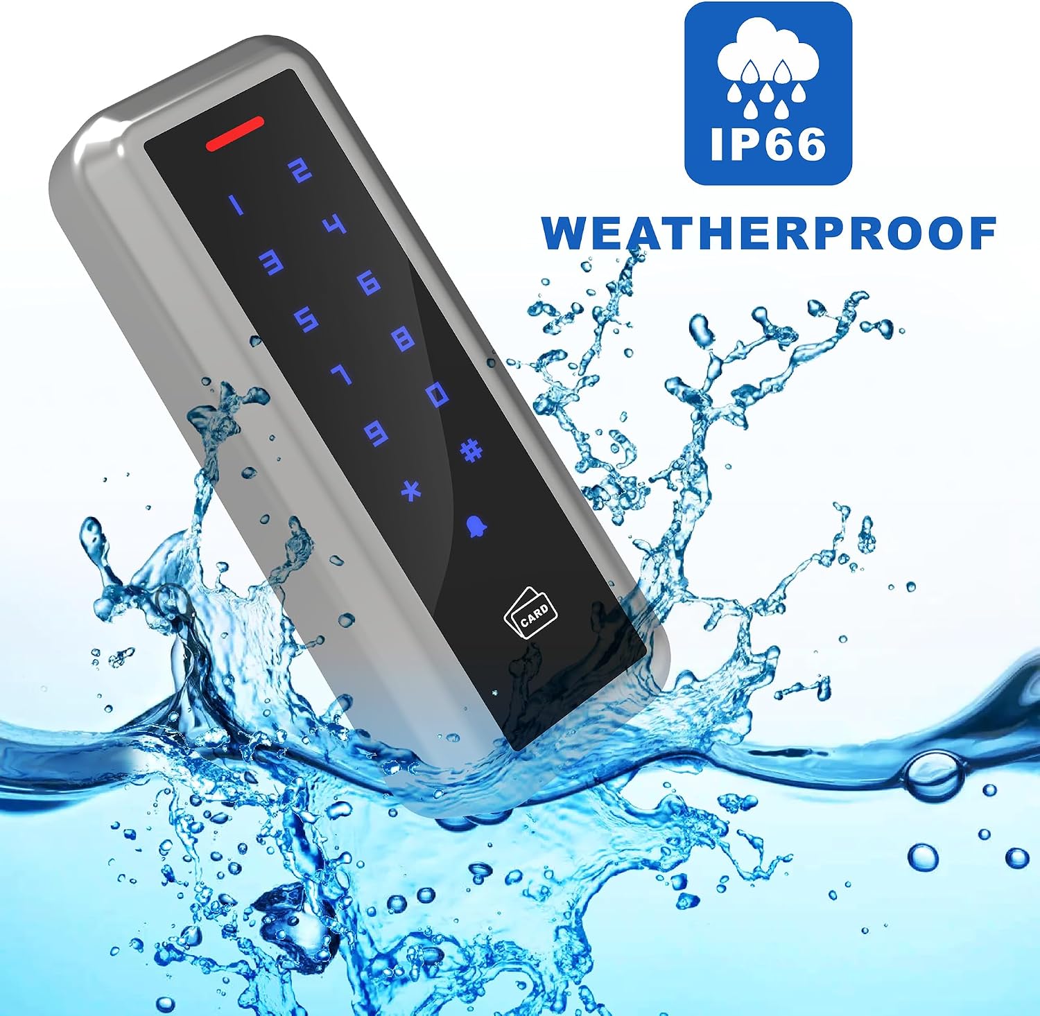 Metal RFID Door Access Control Keypad with Wiegand 26 bit Output | Touch Keypad Waterproof for Rental Home Office