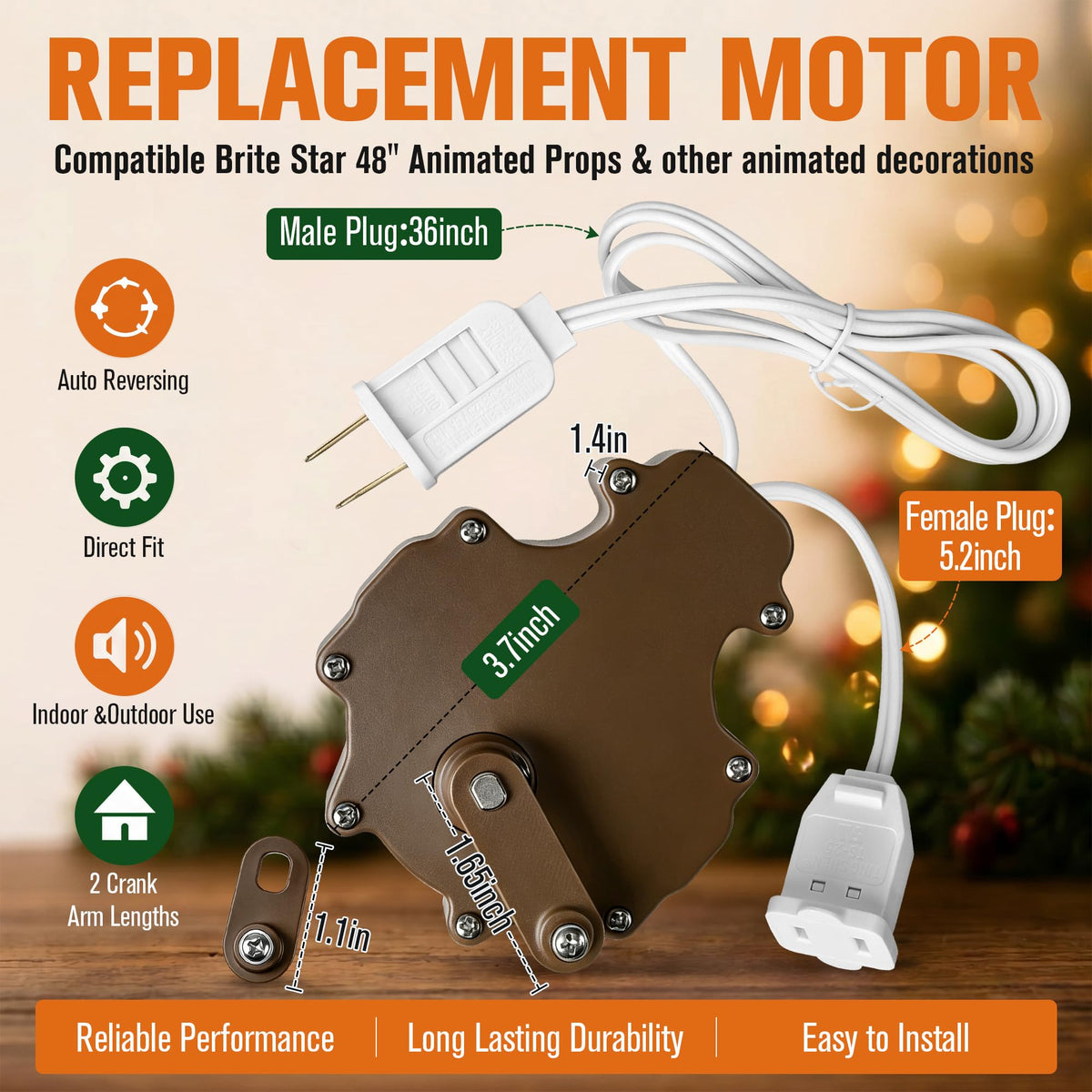 Reindeer Motor for 48'' Halloween Christmas Animatronic Props, Brown, 1
