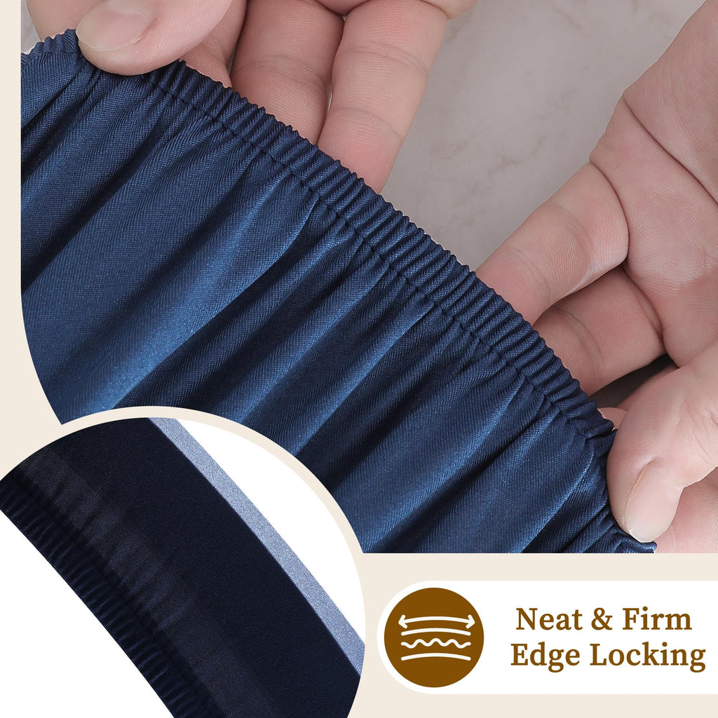 Round Elastic Fitted Tablecloth for 45"-56" Tables, Navy