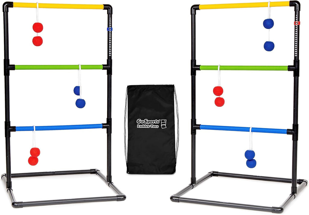 Ladder Toss Indoor & Outdoor Game Set with 6 Soft Rubber Bolo Balls and Travel Carrying Case - Choose Pro or Classic