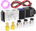 TAILONZ 1/4"NPT DC24V Solenoid Valve 2Position 5Way Outlet wire 4V210-08