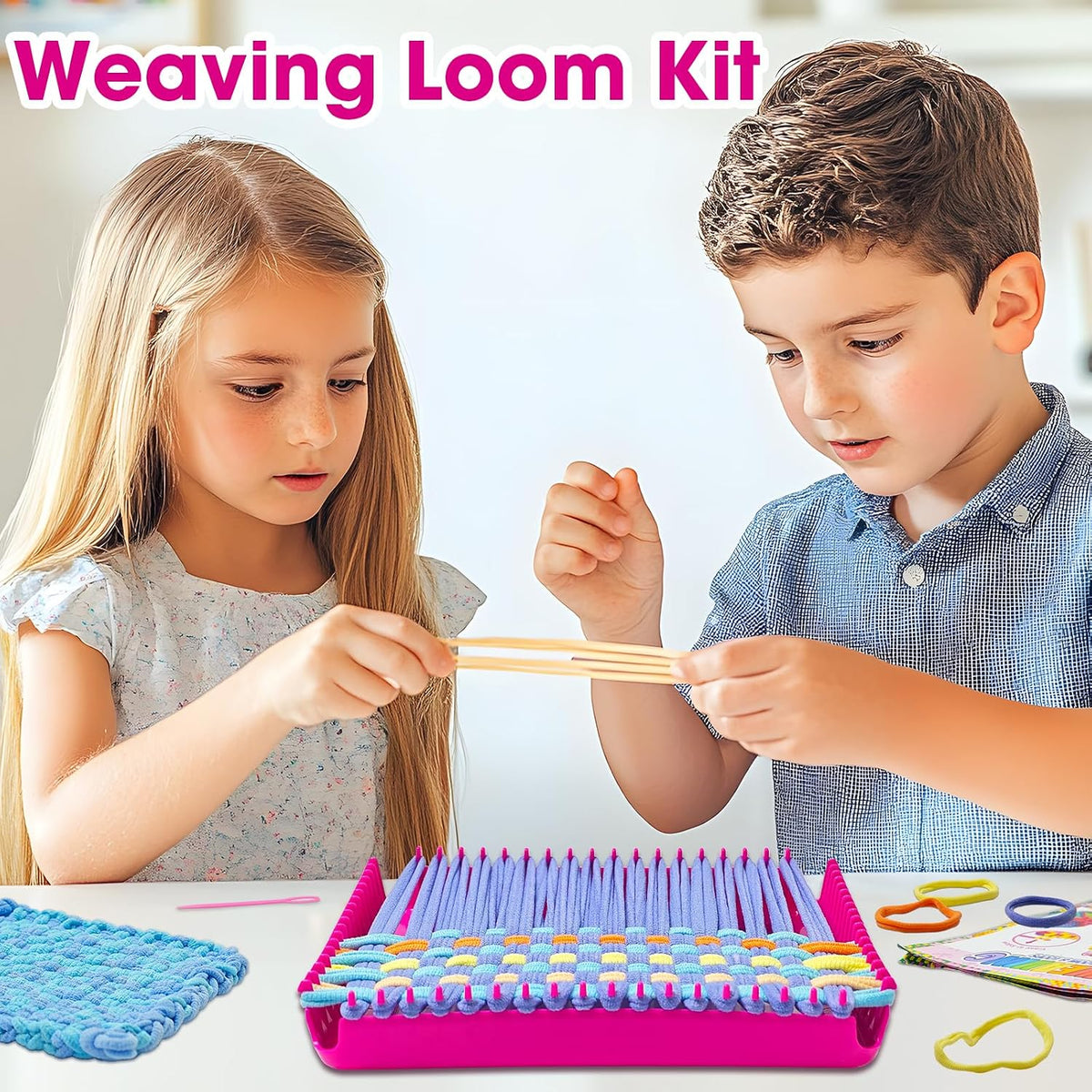 Weaving Loom Kit Toys for Kids and Adults DIY Arts and Crafts for Girls Ages 5 6 7 8 9 10 12, Pot Holder Loom