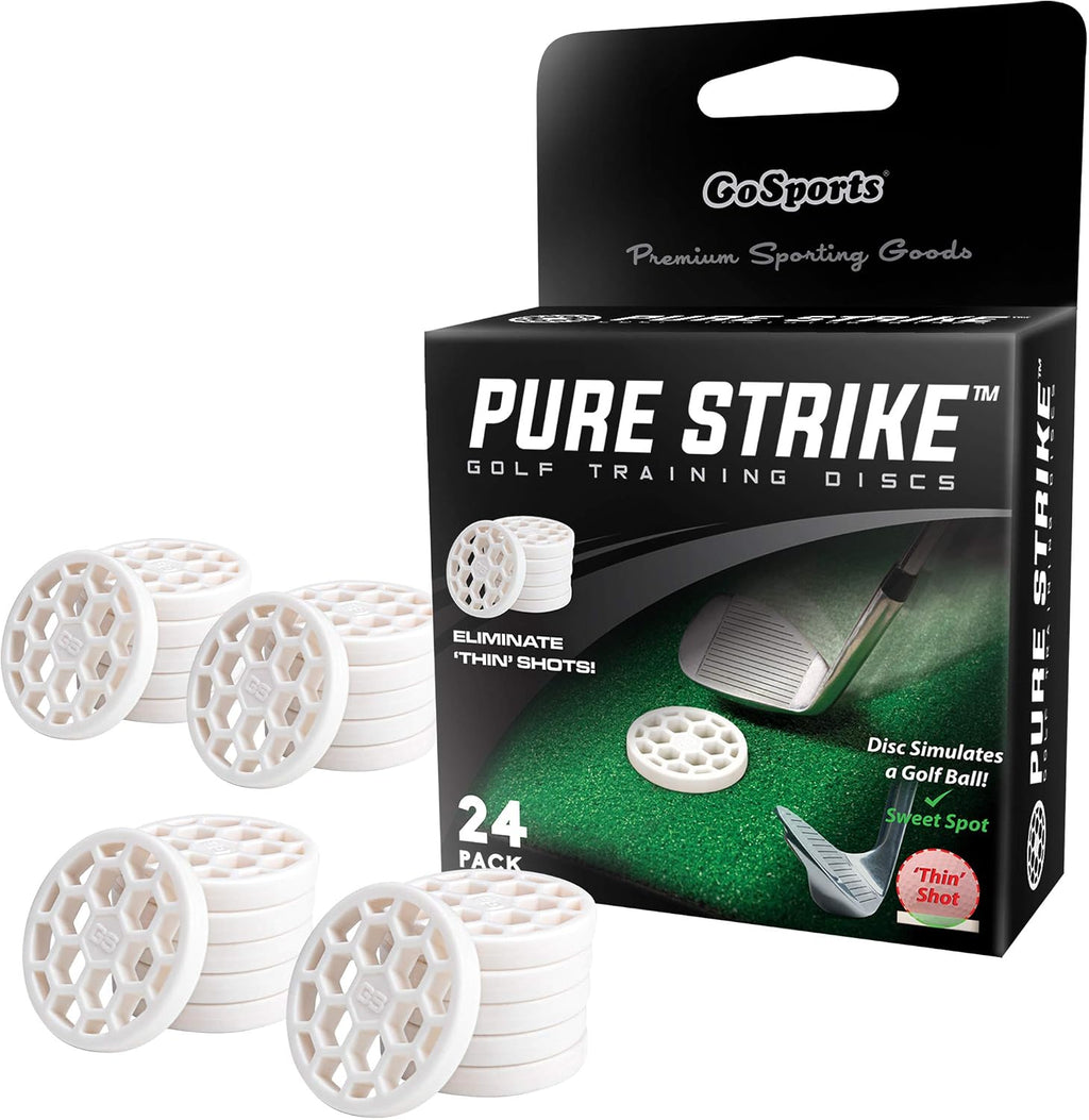 Pure Strike Golf Training Discs 24 Pack | Golf Swing Trainer and Ball Striking Training Aid for Contact, Compression