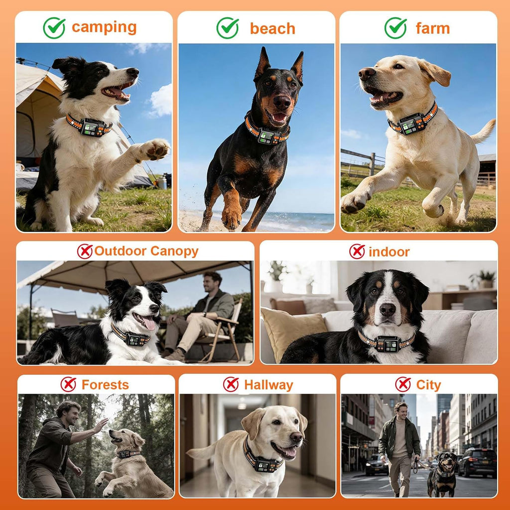 GPS Wireless Dog Fence System Collar 2 Modes 1 Pack No Monthly Fee for Dogs