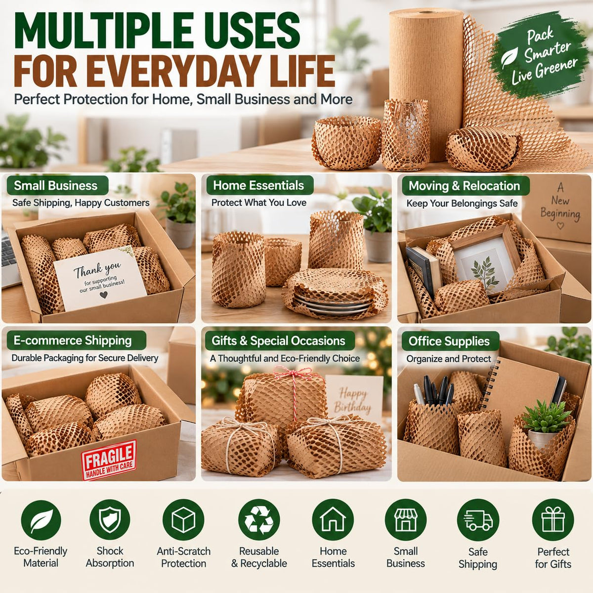 Honeycomb Packing Paper, 15" x 400 ft, Bubble Wrap Alternative