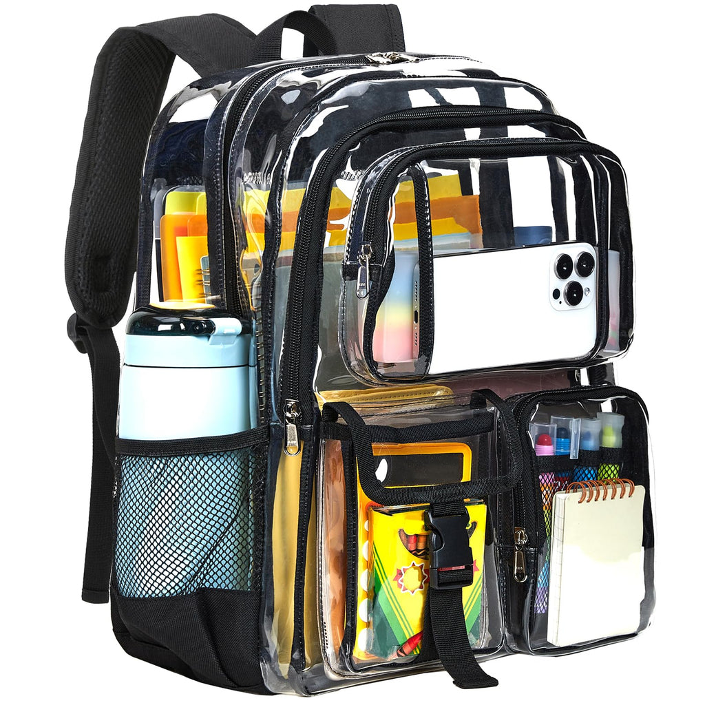 Clear Backpack Heavy Duty, Large Multi-pockets Clear Bookbag