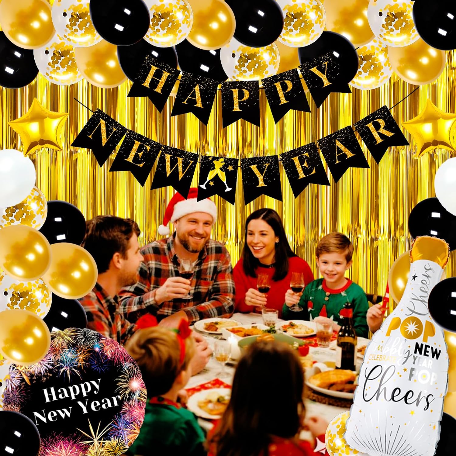 Happy New Year Decorations 2026, 2026 New Years Eve Party Supplies, New Years Party Decorations Kit with Balloons