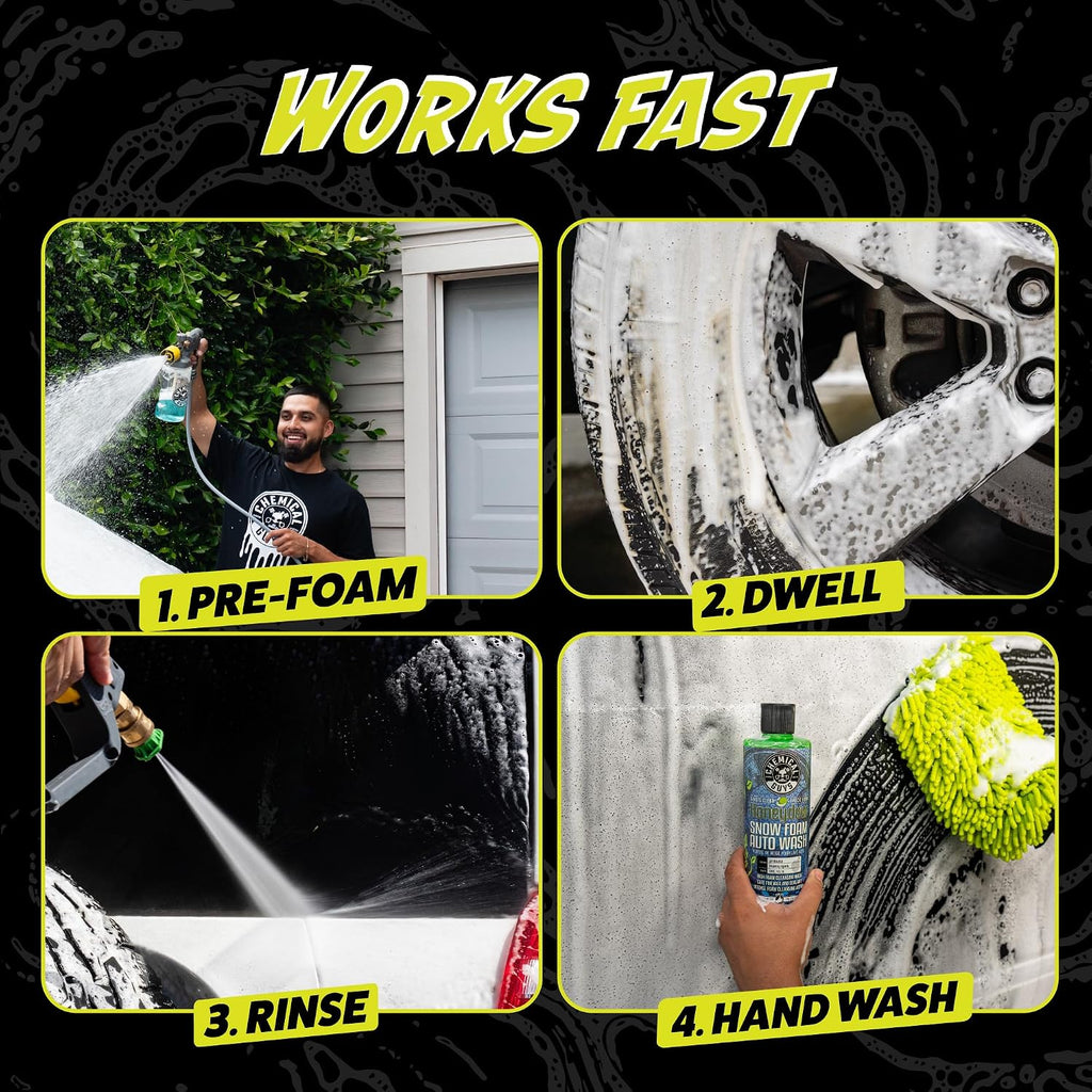 Snow Foam Pre Wash Car Wash Soap for Foam Cannons, 16 oz | High-suds snow foam pre-soak for foam cannons and foam