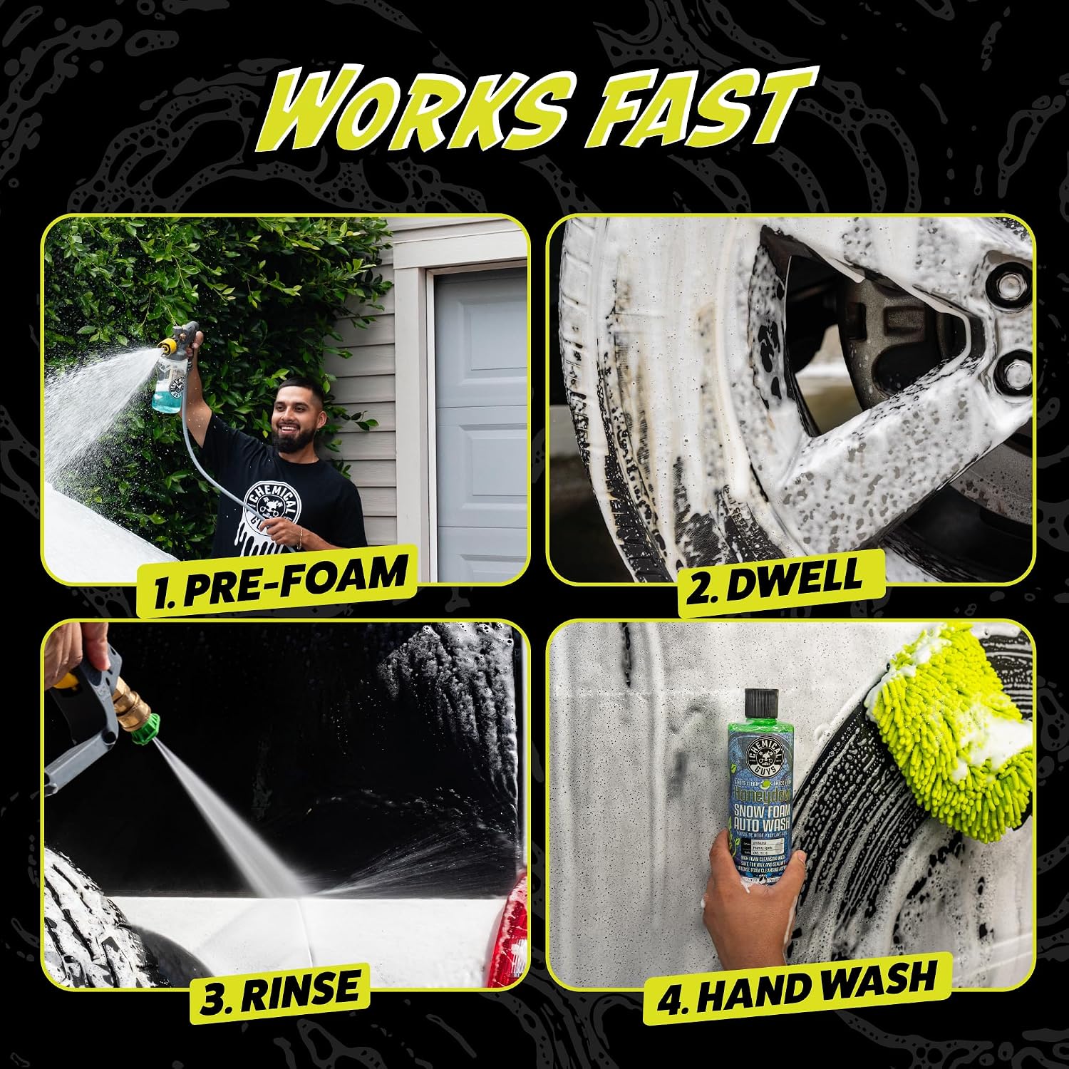 Snow Foam Pre Wash Car Wash Soap for Foam Cannons, 16 oz | High-suds snow foam pre-soak for foam cannons and foam