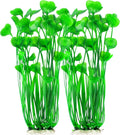Plastic Fish Tank Plants, 2 Pack Artificial Tall Aquarium Plants for Fish Tank Decor, 15.75 Inches (Green)