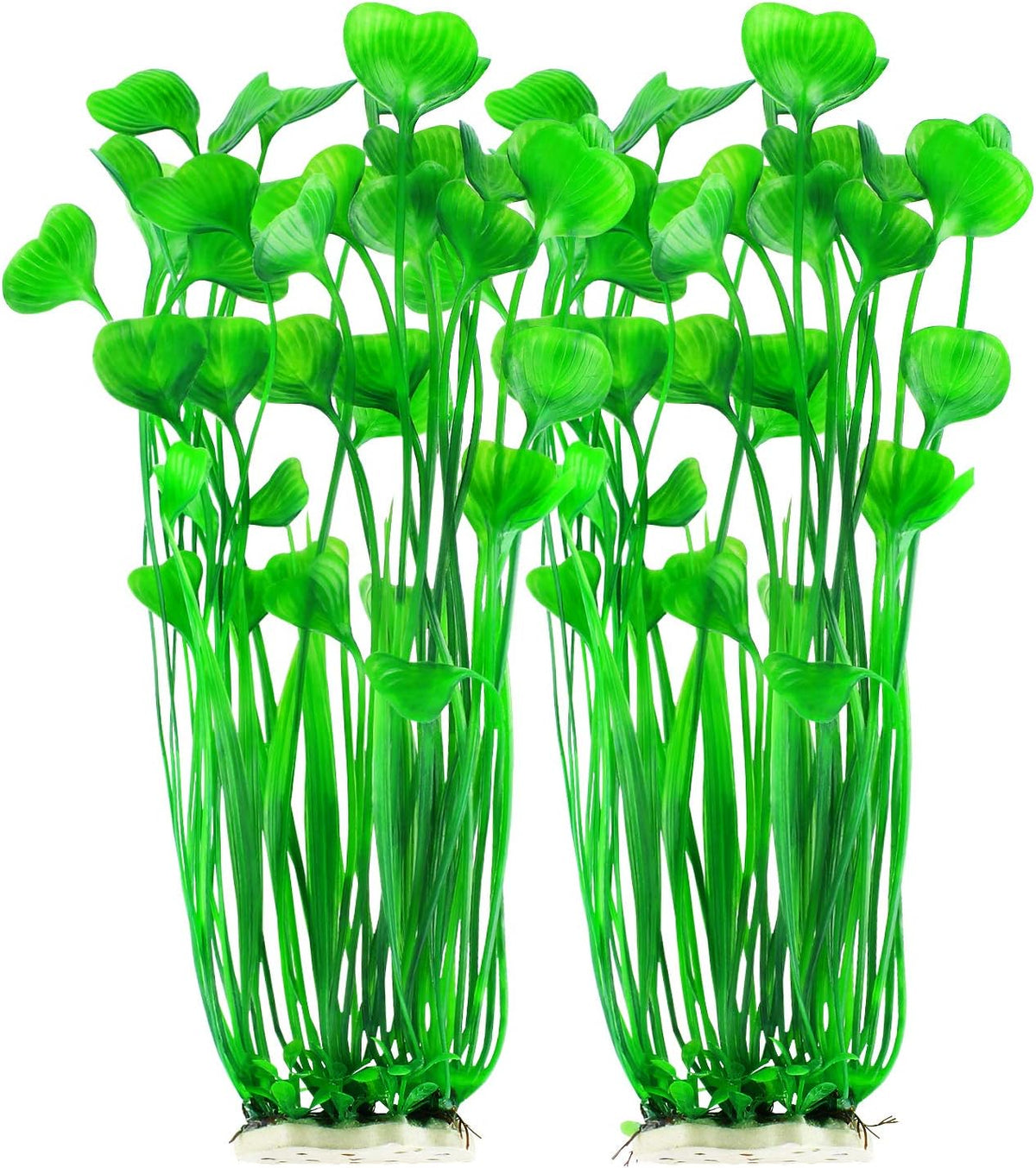 Plastic Fish Tank Plants, 2 Pack Artificial Tall Aquarium Plants for Fish Tank Decor, 15.75 Inches (Green)