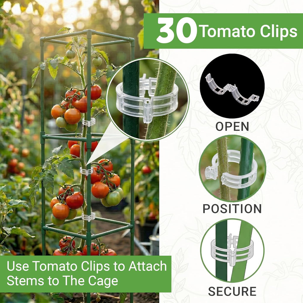 Square Tomato Cage - Large Trellis Stakes and Plant Support Structures for Vegetables and Climbing Plants - Tall
