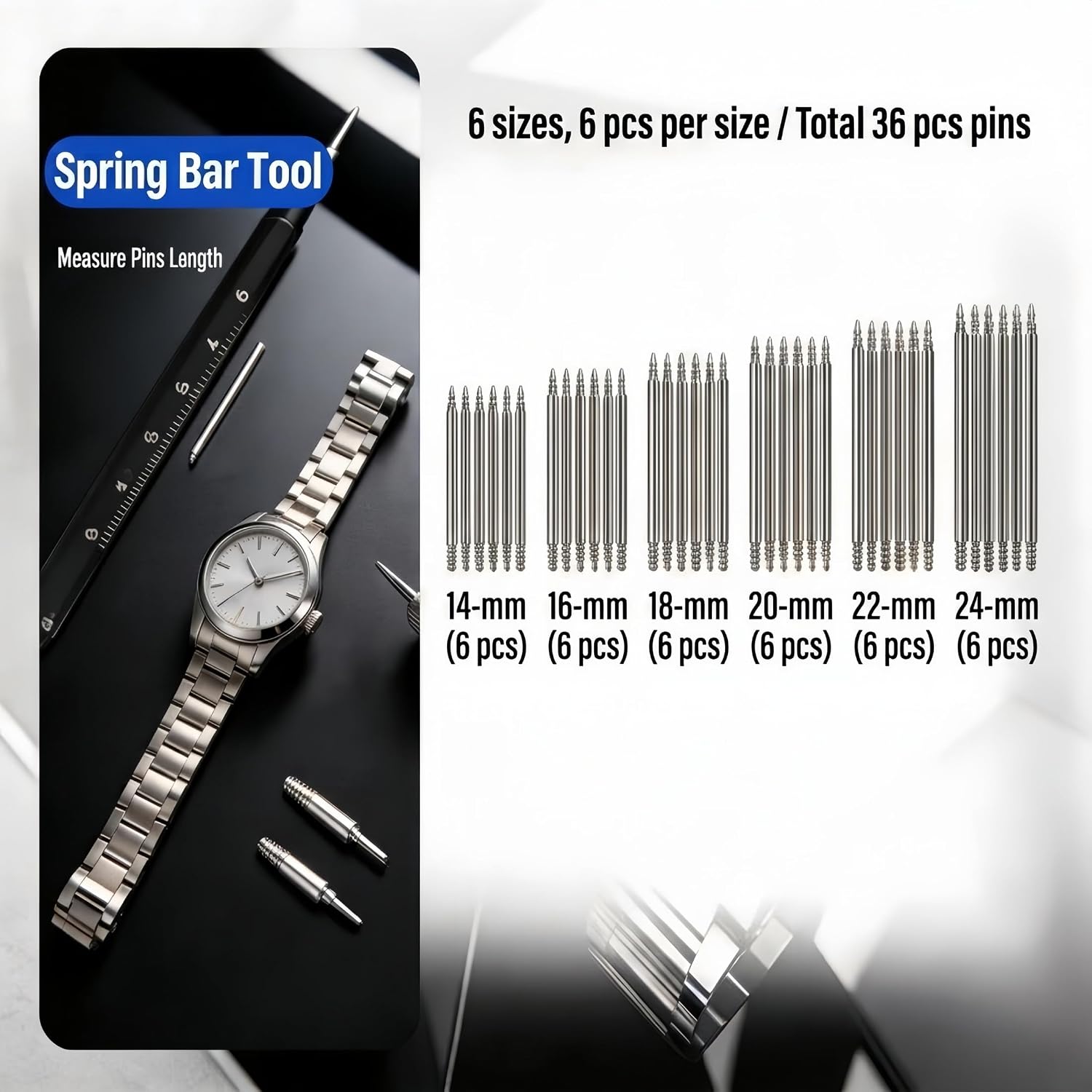 Watch Link Removal kit - Adjustment Tool Kit,Watch Band Tool with Spring Bars,5-in-1 Precision