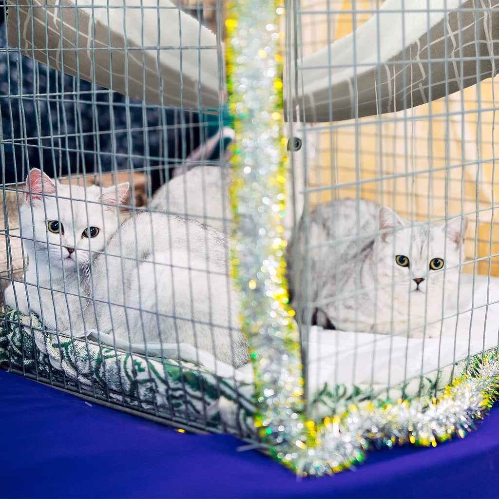 2 Pack Cat Hammock for Cage, Catio Accessories Reversible Soft Cats Bed with Adjustable Straps and Hooks Double-Sided