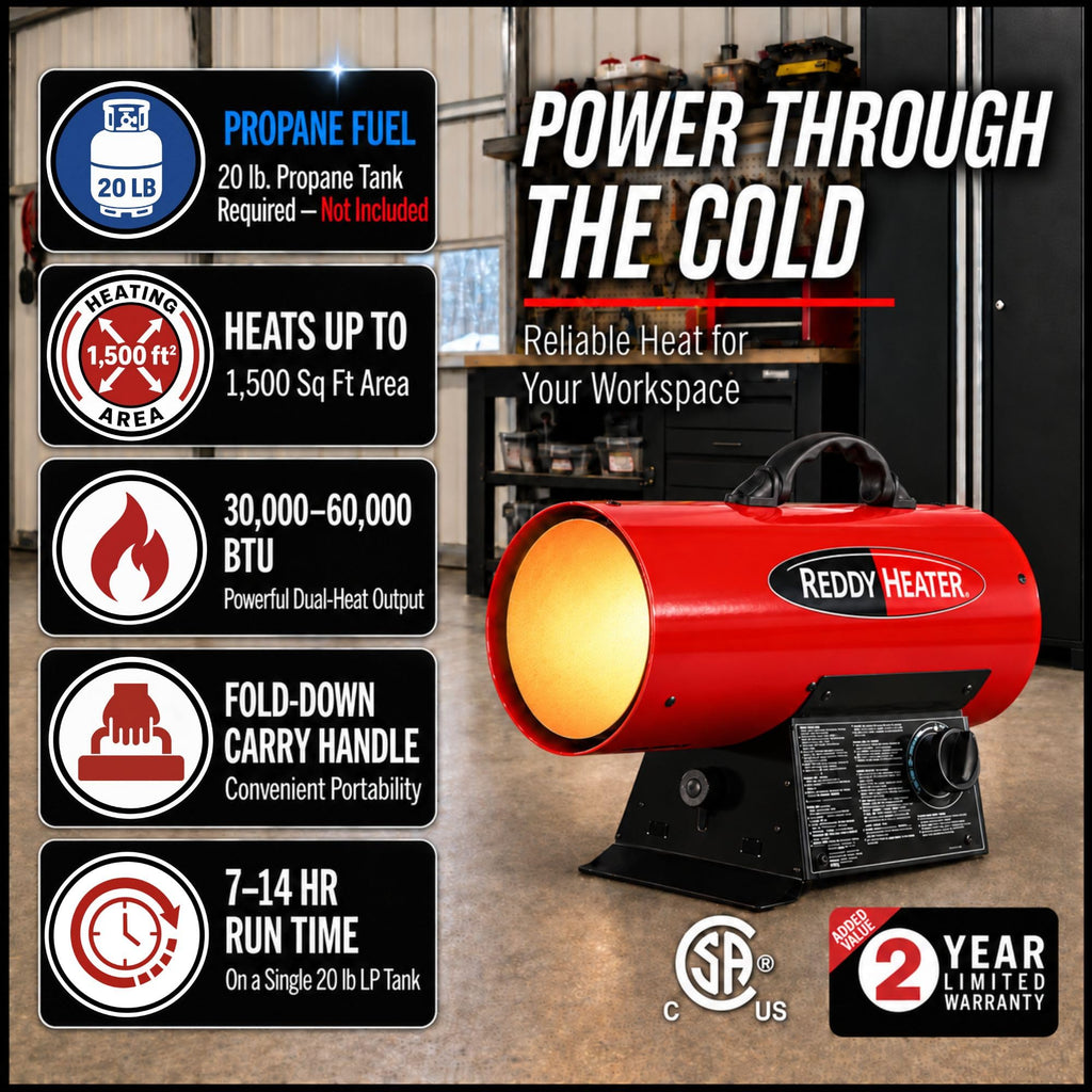 60,000 BTU Forced Air Propane Heater - RFG60V