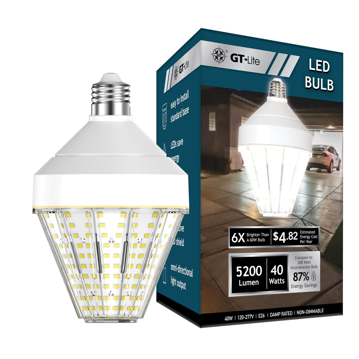 5200 Lumen LED Corn Cob Light Bulb,40W