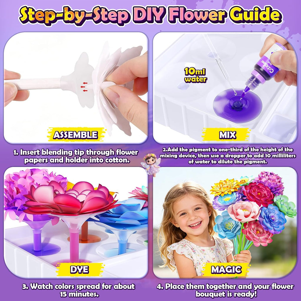DIY Flower Craft Kits Magic Dyeing Florist Bouquet Maker Art Supplies Arts | Arts And Crafts Toy Kits for Boys and