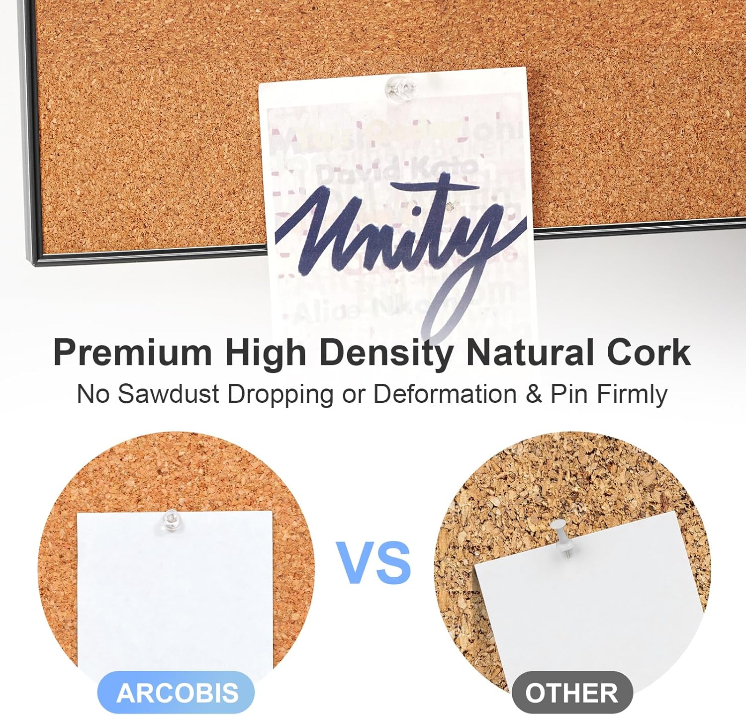 Cork Board White Board Combo, 24 x 18 Inch Bulletin Board, Magnetic Dry Erase Board & Corkboard for Wall, Vision
