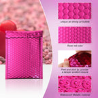 50 Pcs Bubble Mailers 3 Sizes, Bubble Shipping Envelopes, Rose Red