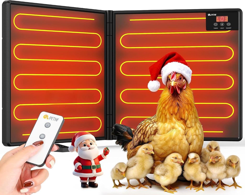 Chicken Coop Heater Inside Coop with Remote Control, 180W Foldable Radiant Heaters, 30''x12'' Large Heating Panel