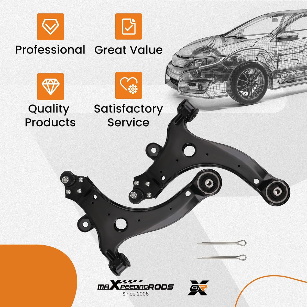 maXpeedingrods 2PC Front Lower Control Arm for Chevy Impala 2000-2013